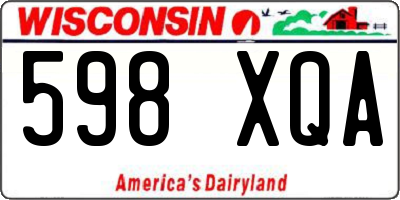 WI license plate 598XQA