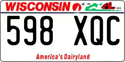 WI license plate 598XQC