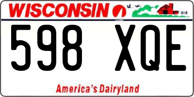 WI license plate 598XQE