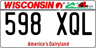WI license plate 598XQL