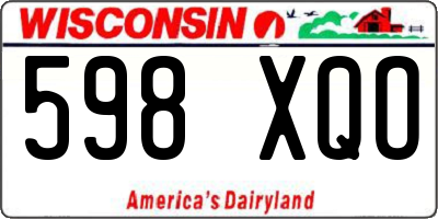 WI license plate 598XQO