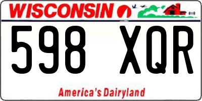 WI license plate 598XQR