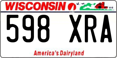 WI license plate 598XRA