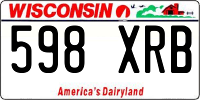 WI license plate 598XRB