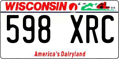 WI license plate 598XRC