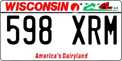 WI license plate 598XRM