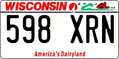 WI license plate 598XRN
