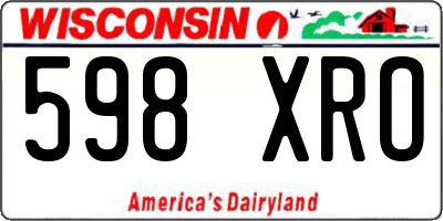 WI license plate 598XRO