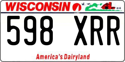 WI license plate 598XRR