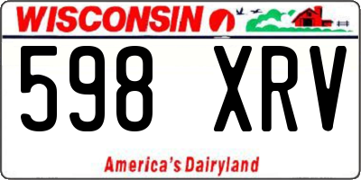 WI license plate 598XRV