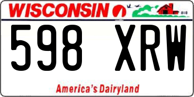 WI license plate 598XRW
