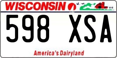 WI license plate 598XSA