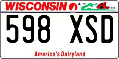 WI license plate 598XSD