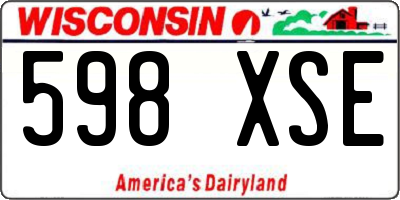 WI license plate 598XSE