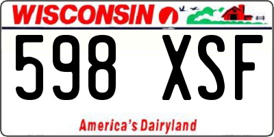 WI license plate 598XSF