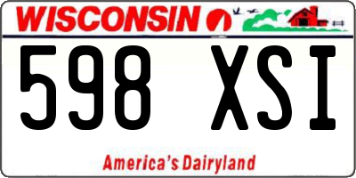 WI license plate 598XSI