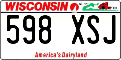 WI license plate 598XSJ