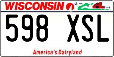 WI license plate 598XSL