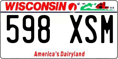 WI license plate 598XSM