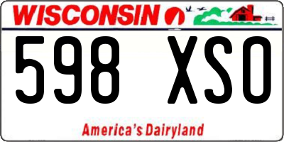 WI license plate 598XSO