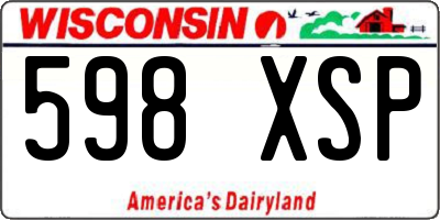 WI license plate 598XSP
