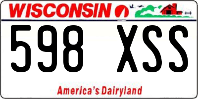 WI license plate 598XSS