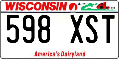 WI license plate 598XST