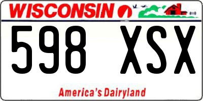 WI license plate 598XSX