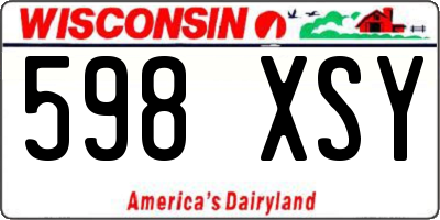 WI license plate 598XSY