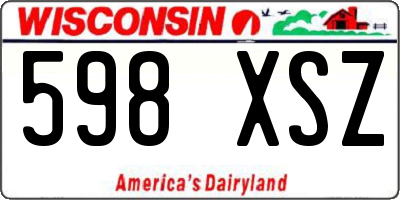 WI license plate 598XSZ