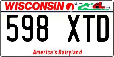 WI license plate 598XTD