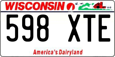 WI license plate 598XTE