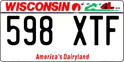 WI license plate 598XTF