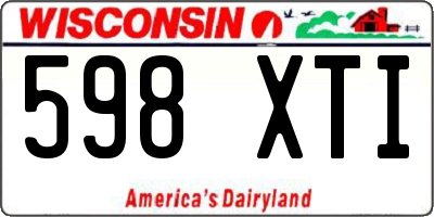 WI license plate 598XTI
