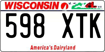 WI license plate 598XTK