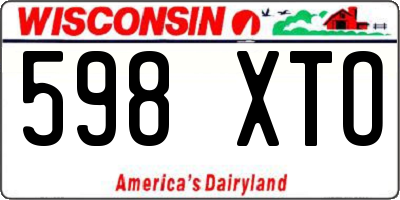WI license plate 598XTO