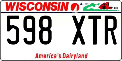 WI license plate 598XTR