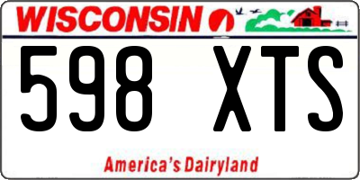 WI license plate 598XTS