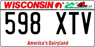 WI license plate 598XTV