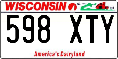 WI license plate 598XTY