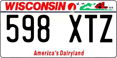 WI license plate 598XTZ