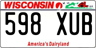 WI license plate 598XUB