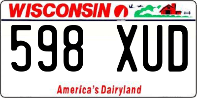 WI license plate 598XUD