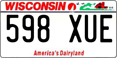 WI license plate 598XUE