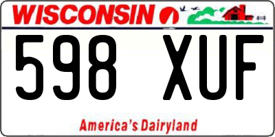 WI license plate 598XUF
