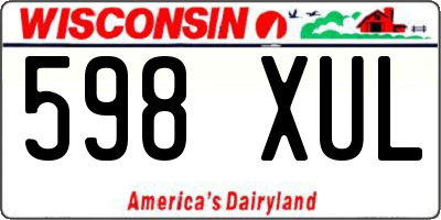 WI license plate 598XUL
