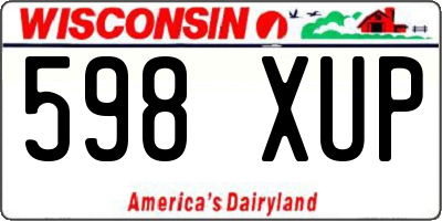 WI license plate 598XUP