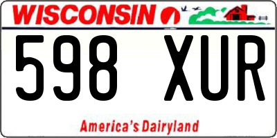 WI license plate 598XUR