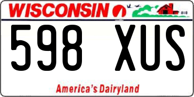 WI license plate 598XUS