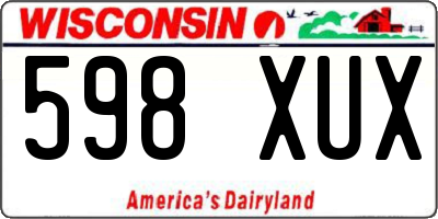 WI license plate 598XUX